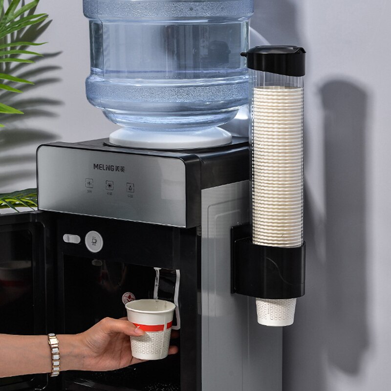 Disposable Paper Cups Dispenser Plastic Cup Holder for Water Dispenser Wall Mounted Automatic Cup Storage Rack