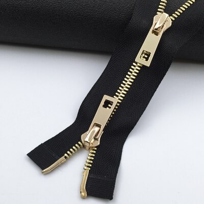 1 stuk dubbele schuifrits  #3 metalen koperen ritsen voor jas jas rok jurk reparatie 80cm 100cm 120cm: 5 / 80cm