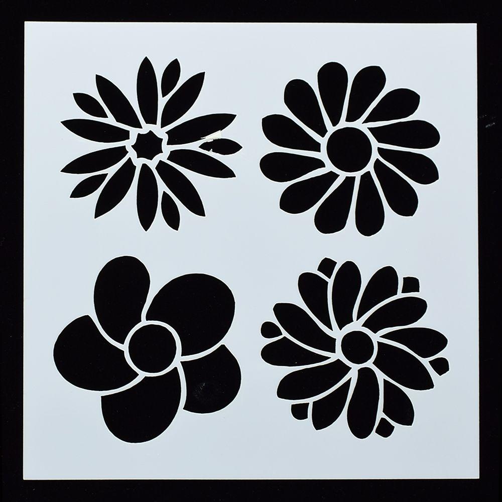 Cake Decoration Tools Baking Accessories Fondant Cookies Spray Mold Fixed Frame Plastic Cake Stencil Printing Die random send: 13x13cm