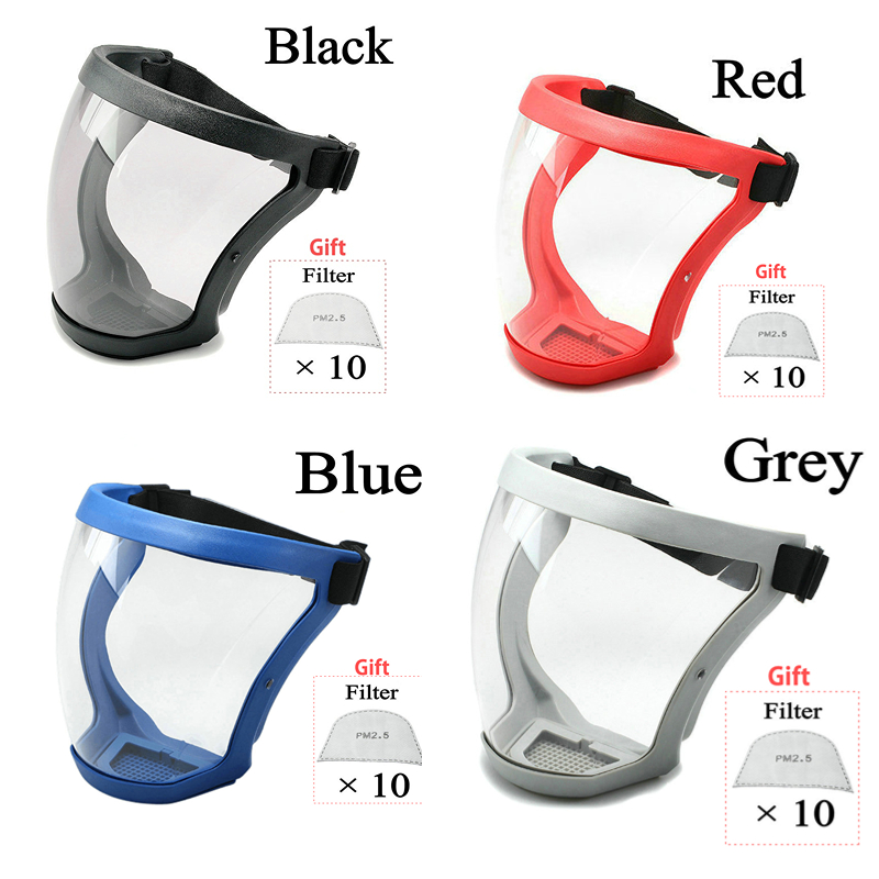 Work Protection Mask Full Face Shield Protection Face Cover Reusable Kitchen Splash Protection Mask Anti-fog Windproof Mask