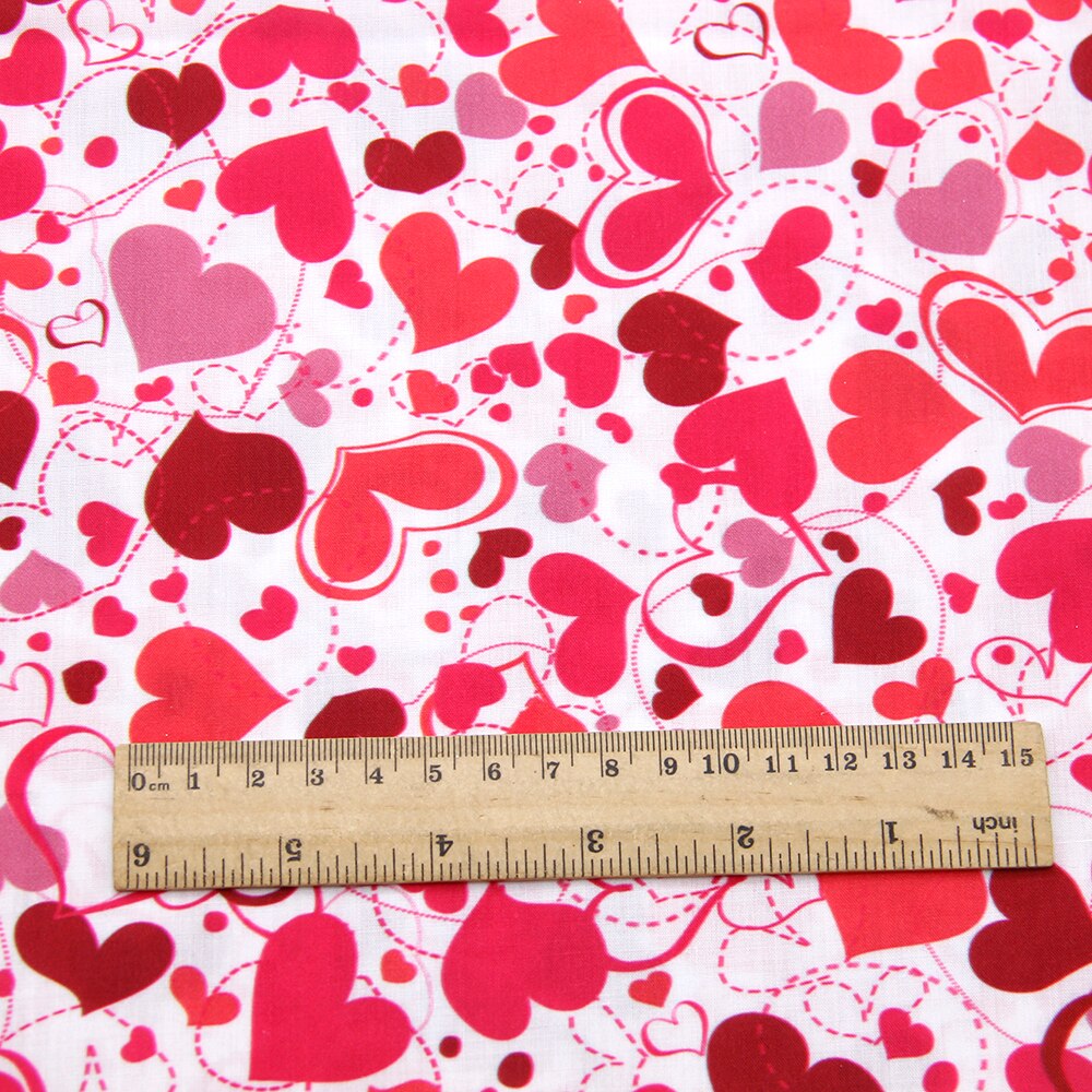 50*145cm valentinsdag elskede hjerteblomst trykt polyester bomuldsstof til syning af kjole klud, der gør diy pude ,1 yc 8679: 1072638001