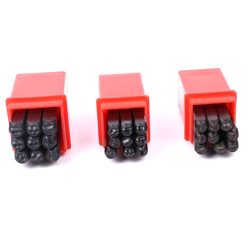 1 Set Numbers Steel Metal Die Leather Stamp Punch Tool Case Kit Craft 3/4/5mm