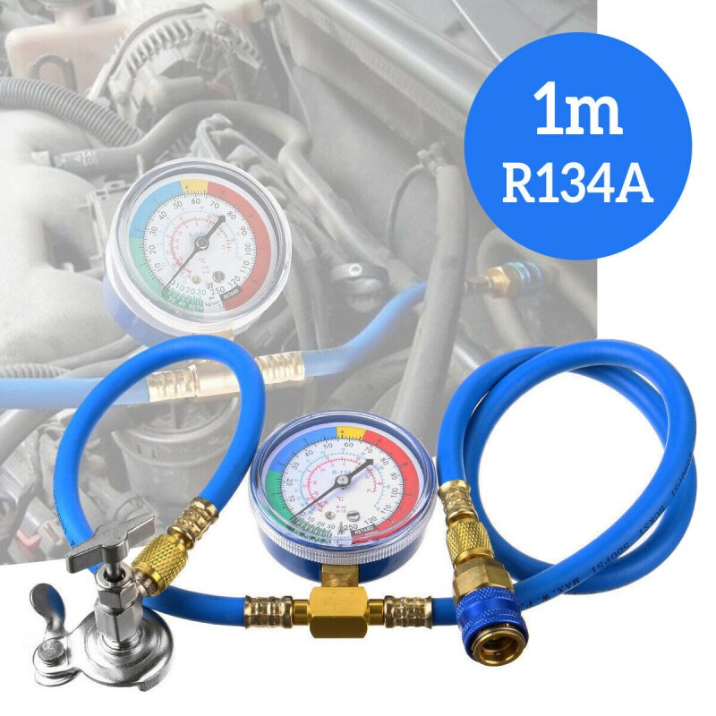 Automoblie R134A Manometer Met Connector Koelmiddel Apparaat Manometer Koelmiddel Vullen Apparaat Hoge Precisie