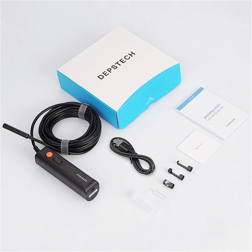 DEPSTECH 5.0MP Zoomable Handhold Wireless Endoscope Single Lens Camera Industrial Borescope 8.5mm Inspection Snake Camera: WF060 5.0MP
