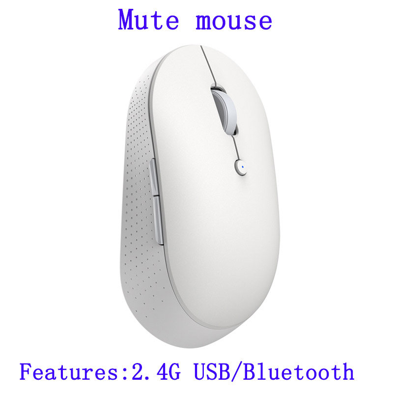 Orignial Xiaomi Mi Draadloze Dual-Mode Muis Stille Ergonomische Bluetooth Usb Zijknoppen Portable Mini Draadloze Muis Voor Laptop: white