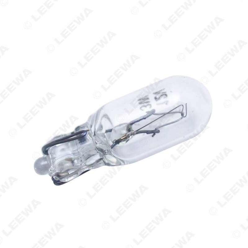 LEEWA 10pcs Warm White Car T6.5 12V 3W Wedge Halogen Bulb External Halogen Lamp Replacement Dashboard Bulb Light #CA1316