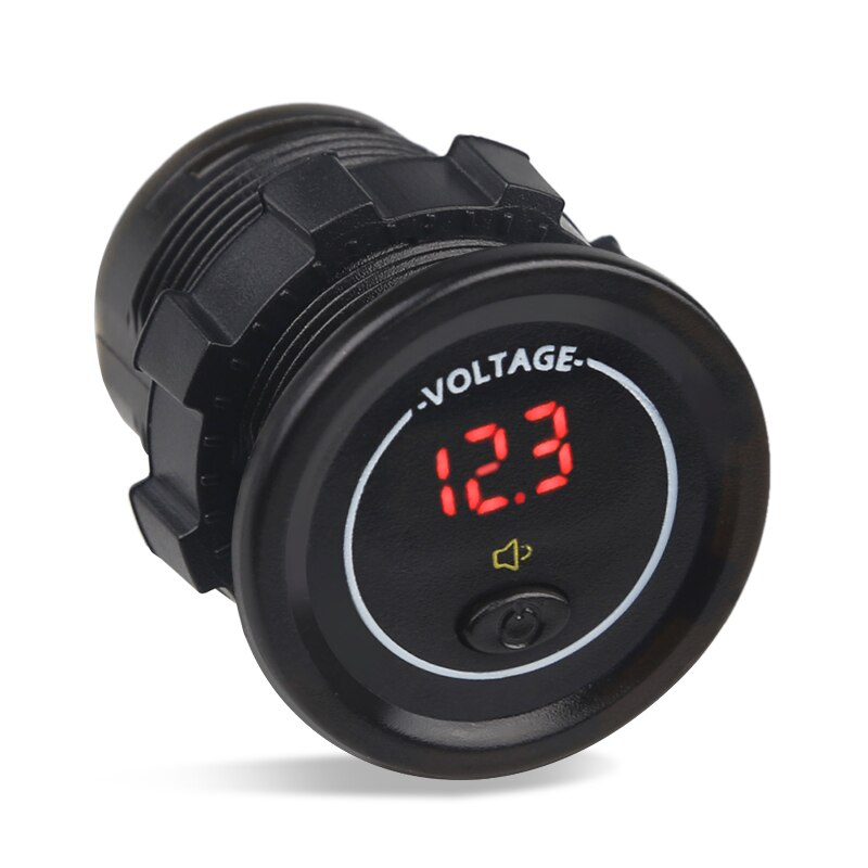 3 kolory 12-24V wyświetlacz doprowadziło samochodowy woltomierz napięcie z włącznikiem/wyłącznikiem alarm niskiego napięcia wodoodporny motocykl łódź woltomierz samochodowy: Czerwony