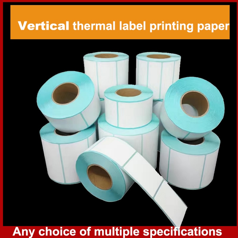 Thermal paper self-adhesive single-row vertical version barcode printer price clothing tag label blank sticker
