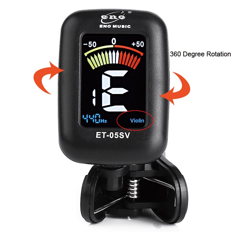 Eno Violin Tuner Mini Electronic Tuner For Violin Viola Cello Double Bass Clip-on Tuner Portable Digital Violin Parts Accessory