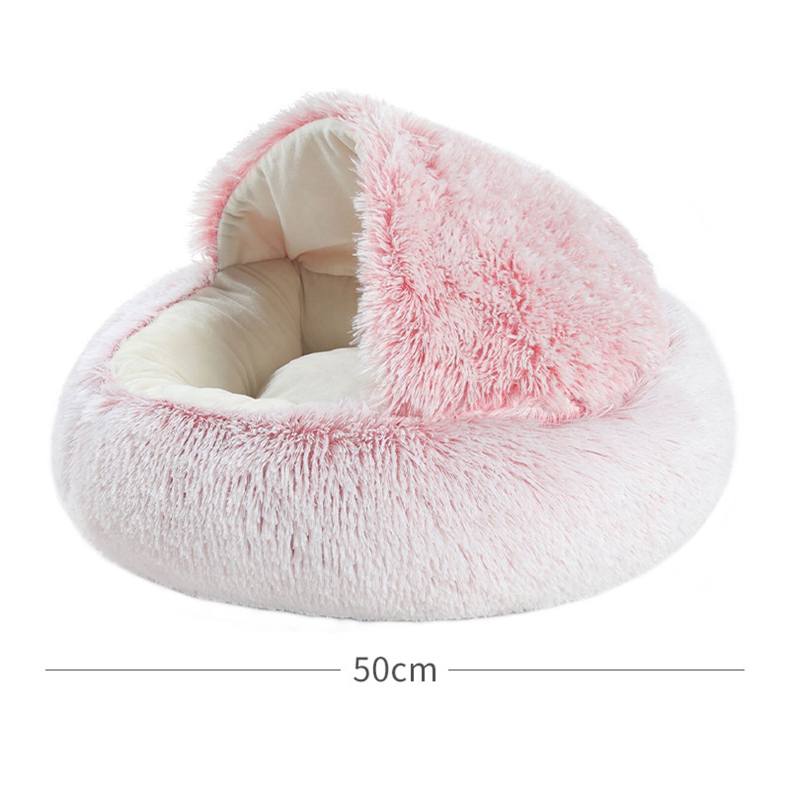 Soft Pet Dog Cat Bed Round Fluffy Cat Sleeping Basket Long Plush Warm Pet Mat For Small Dogs For Cats Nest 2 In 1 Cat Bed