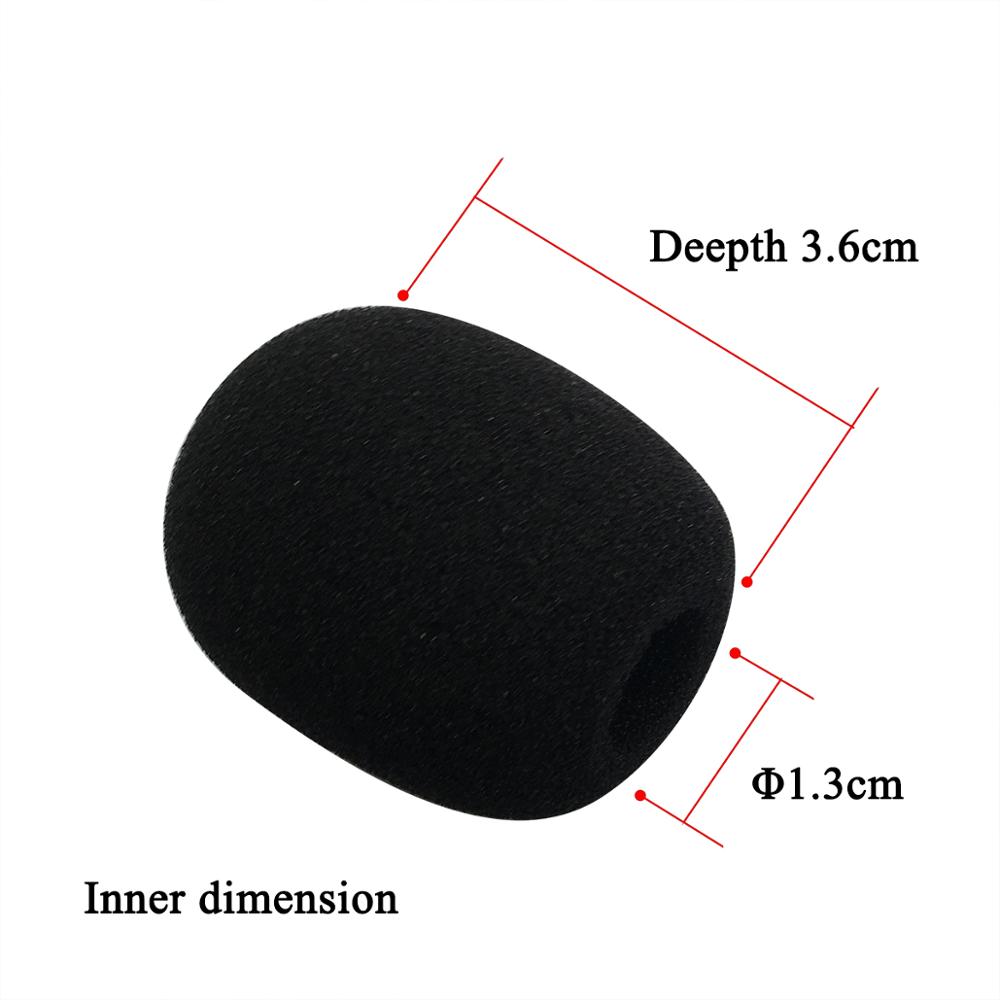 5 stk konferencemikrofon forrude skum svampedæksel optagestudieudstyr, indre diameter :1.3cm*3.6cm ( ca. 0.5 " x 1.4 ")