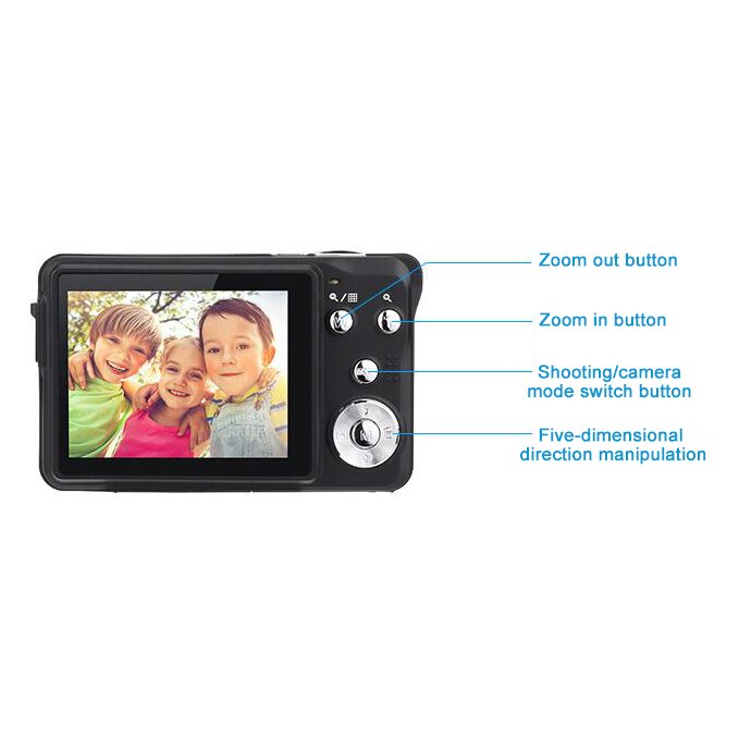 4K caméscope 18MP 1080P HD appareil photo numérique 8X Zoom Anti-tremblement avec 180 ° écran rotatif microphone pour voyage