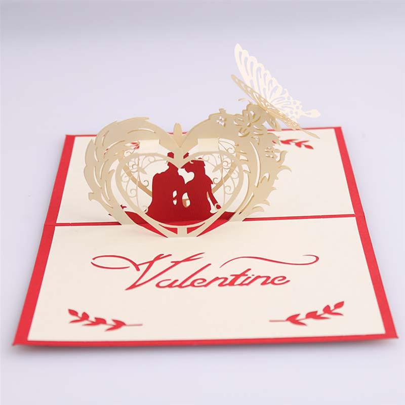 1pc Handmade 3D Pop Up Greeting Cards with Envelope for Anniversary Birthday Couples Valentines Day Lovers