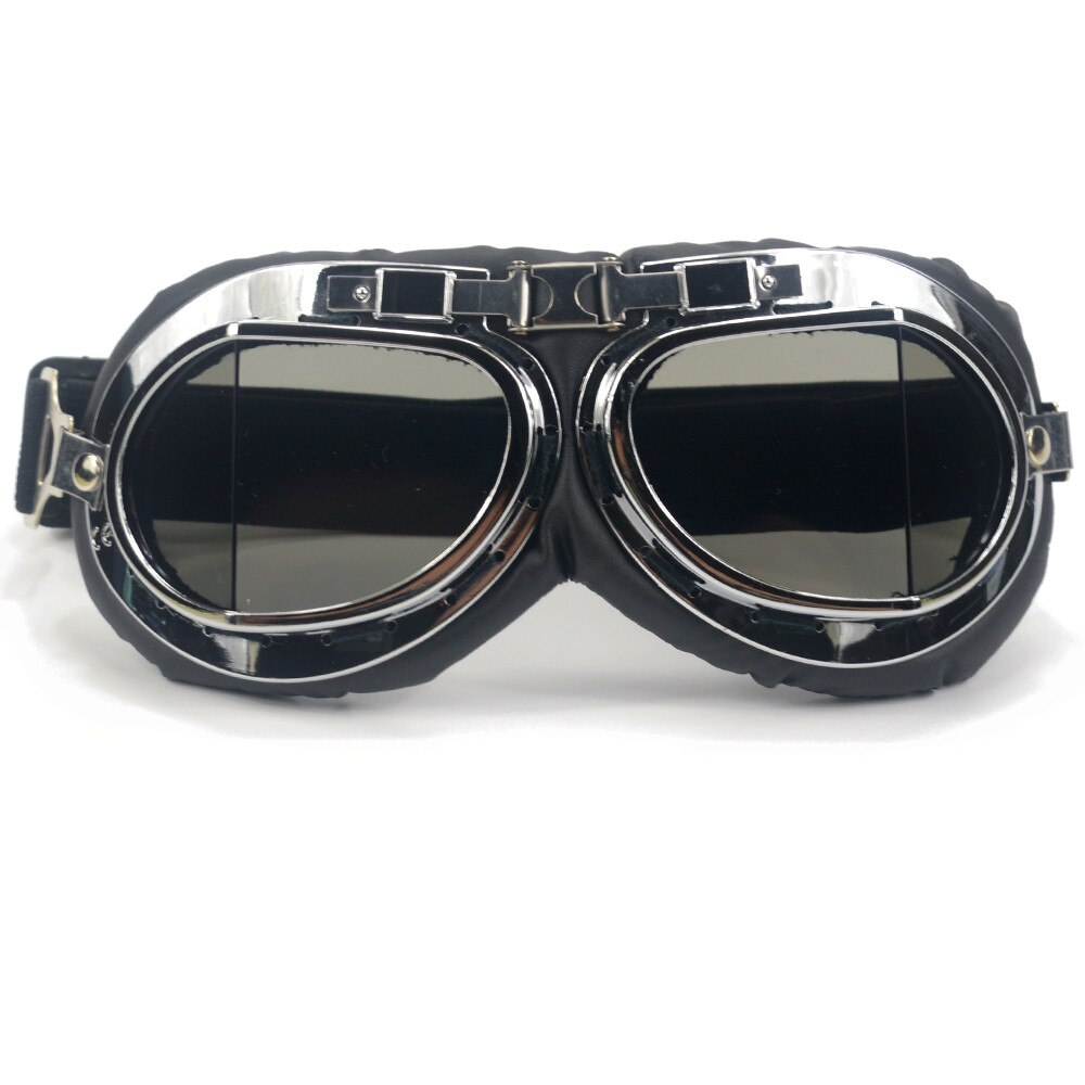 Riloer Retro Motorradbrille Im Vintage-Pilotenstil – Bronzefarben, Mit Schaumstoffpolster & Verstellbarem Band Für Harley & Co.