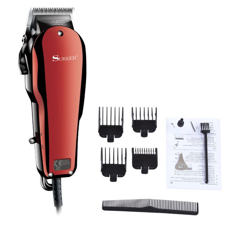 Men Electric Trimmer Vintage Hair Style Haircut Machine Barber Clippers: wine red