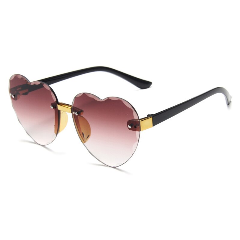 Neue Nette Herz Randlose Brille Sonnenbrille freundlicher freundlicher Grau Rosa verrotten Linsen Jungen Mädchen UV400 freundlicher Sport Sonnenbrille: 05