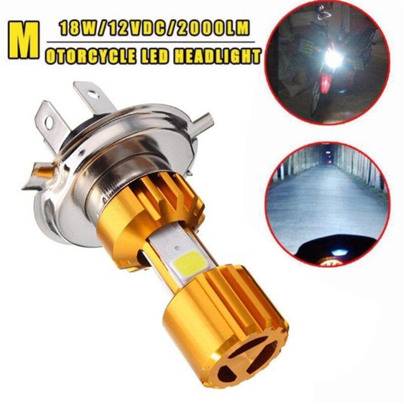 BA20D / H4 Led Cob Motorcycle Bike Hi/Lo Koplamp Lamp DC10-80V 6000K 16W Motorfiets Koplamp lampen Motorfiets Licht