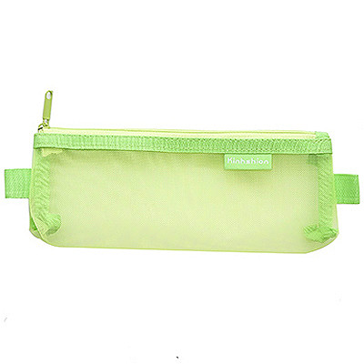 1pcs Simple Transparent Mesh Pencil Case School Supplies Colour Pen Box Office Student Pencil Cases Nylon: 338