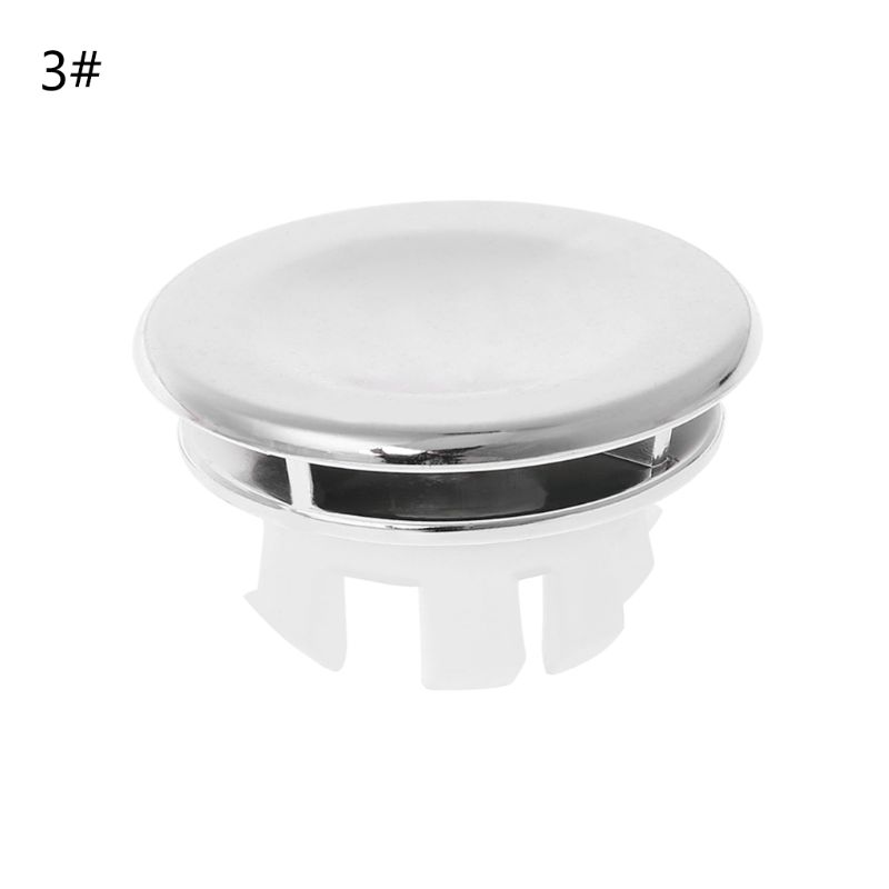 Bathroom Basin Sink Overflow Ring Six-foot Round Insert Chrome Hole Cover Cap: 3