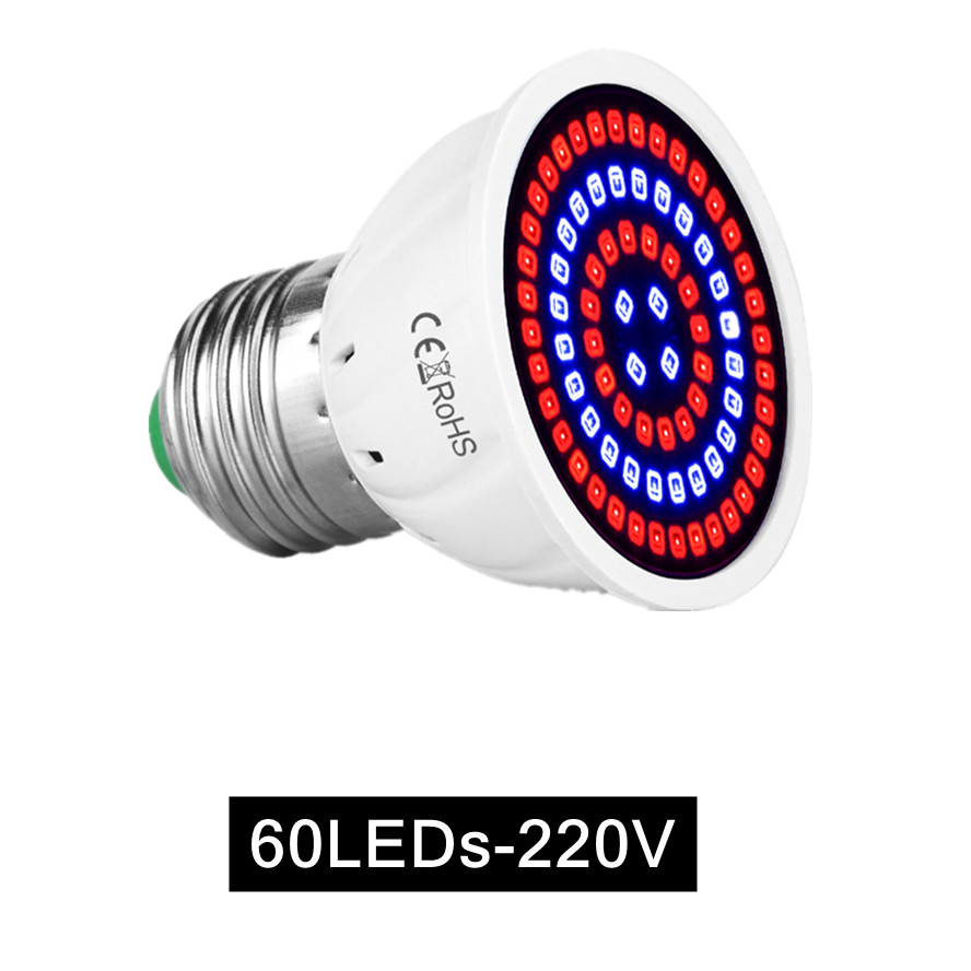 Luz LED de cultivo, luz de crecimiento hidropónico E27, bombilla Led de cultivo de espectro completo de 220V, lámpara UV para plantas, plántulas de flores,: changeable