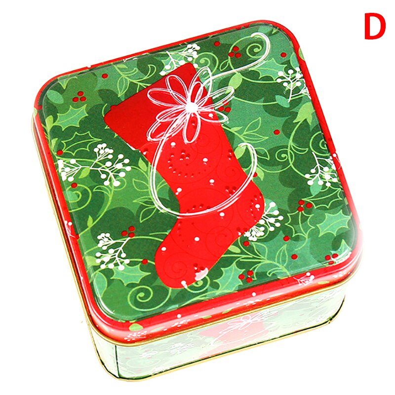 1pc julekasse pakke tin kasse bryllupsfest slik bagning cookies kiks kasse container til xmas holder