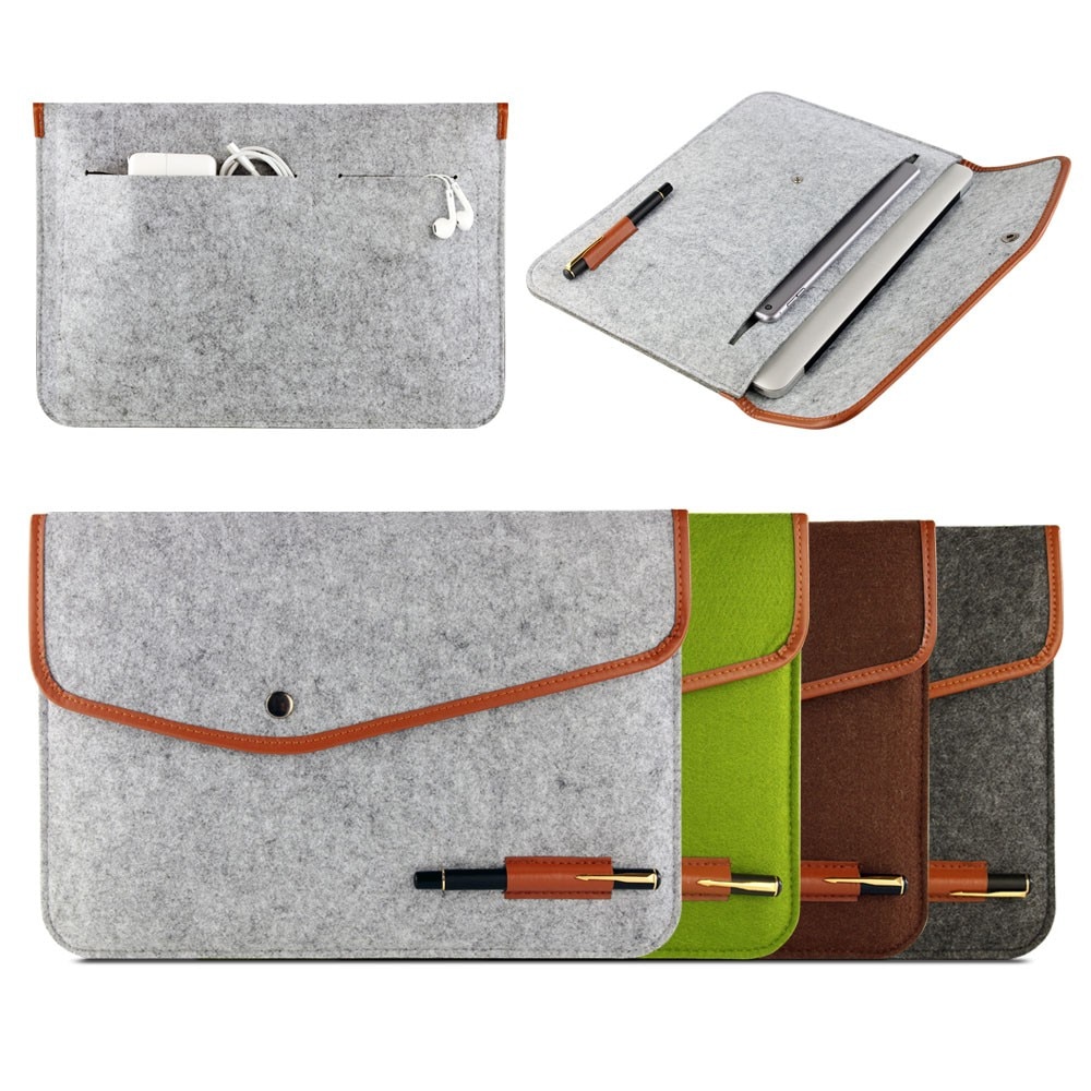 Notebook Laptop Wolvilt Sleeve Tas Voor Macbook Air 11 "13" 15 "Beschermhoes Computer tas Laptop Tas Liner Tas