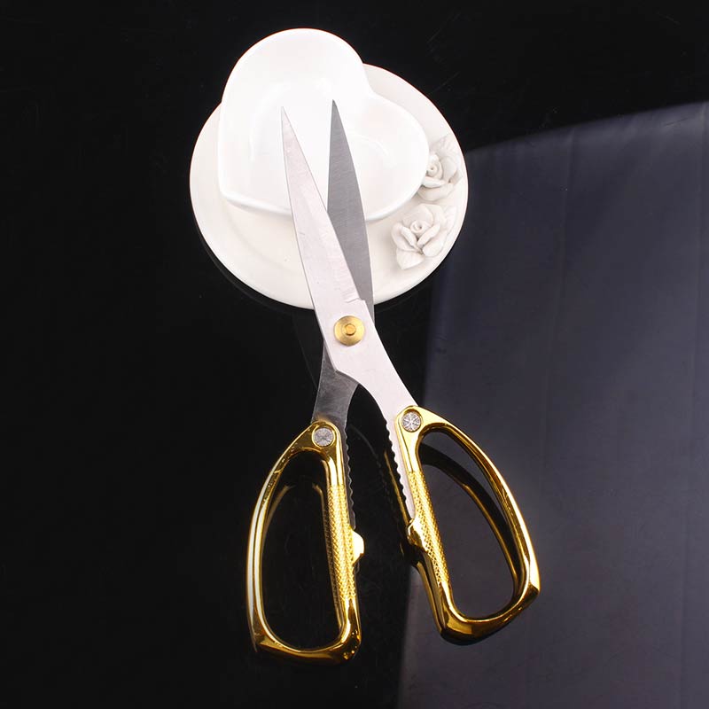 Household Scissors stainless steel School office scissors Dedicated Household Scissor Tool Kitchen Gold Scissors