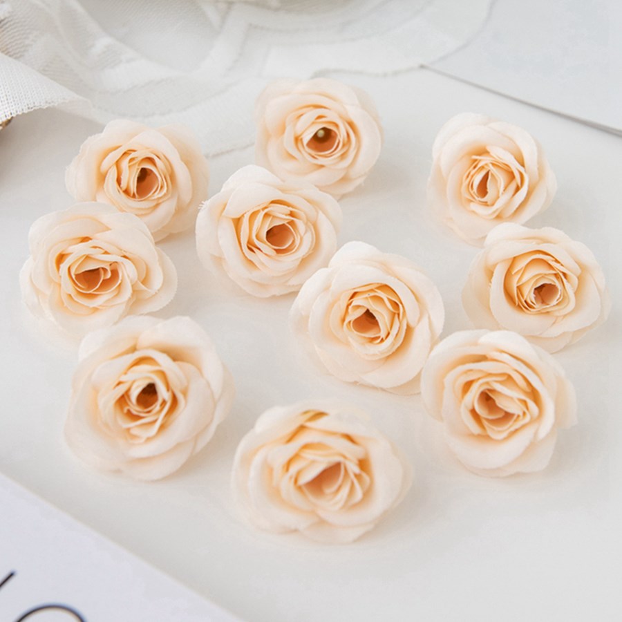 10 Stuks Zijde Kunstbloemen Rozen Hoofden Kerst Tuin Bogen Winkelcentrum Bruiloft Boeket Decoratie Diy Bloem Vaas Accessoire: Rood