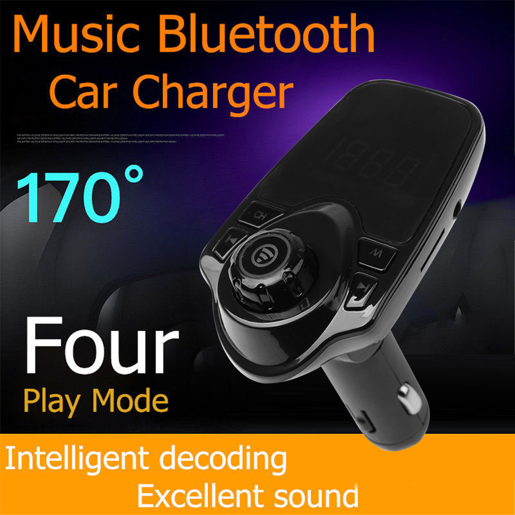 Pantalla LCD de 1,44 pulgadas para coche, transmisor FM con Bluetooth manos libres, Cargador USB Dual, reproductor MP3 con micrófono, accesorios para coche
