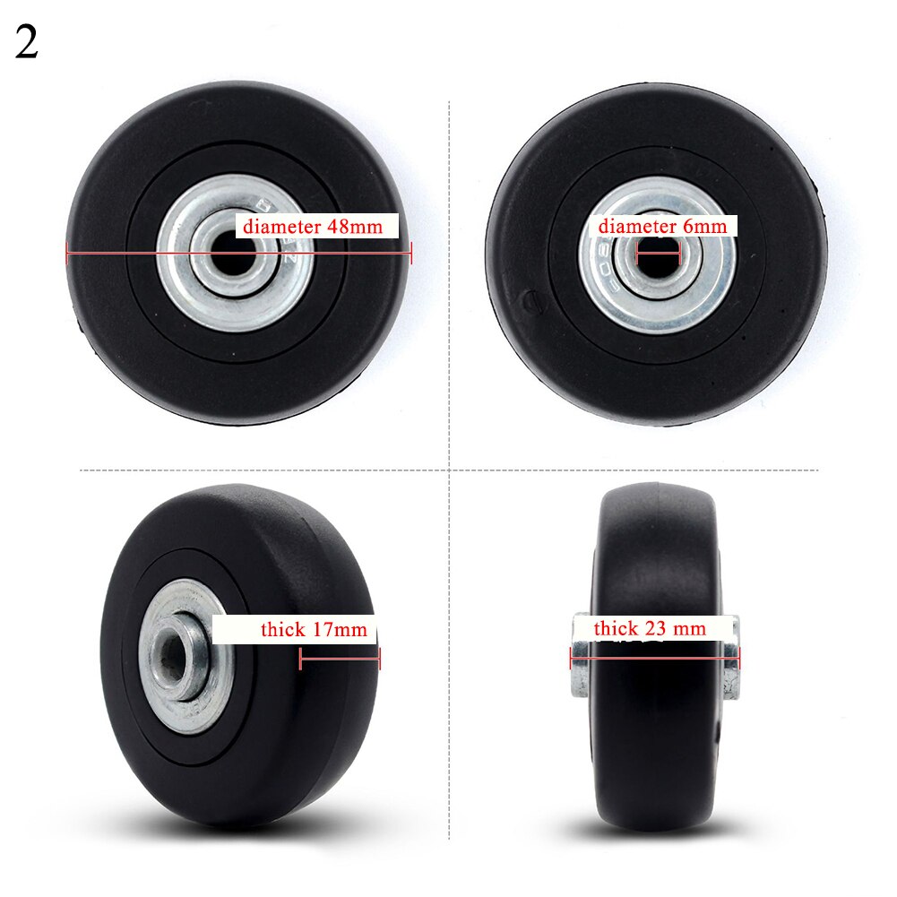 2 pcs Suitcase Wheels Luggage Box Replacement Wheel Axles Casters Black Different Pattern Wheel Suitcase Accessories: 2