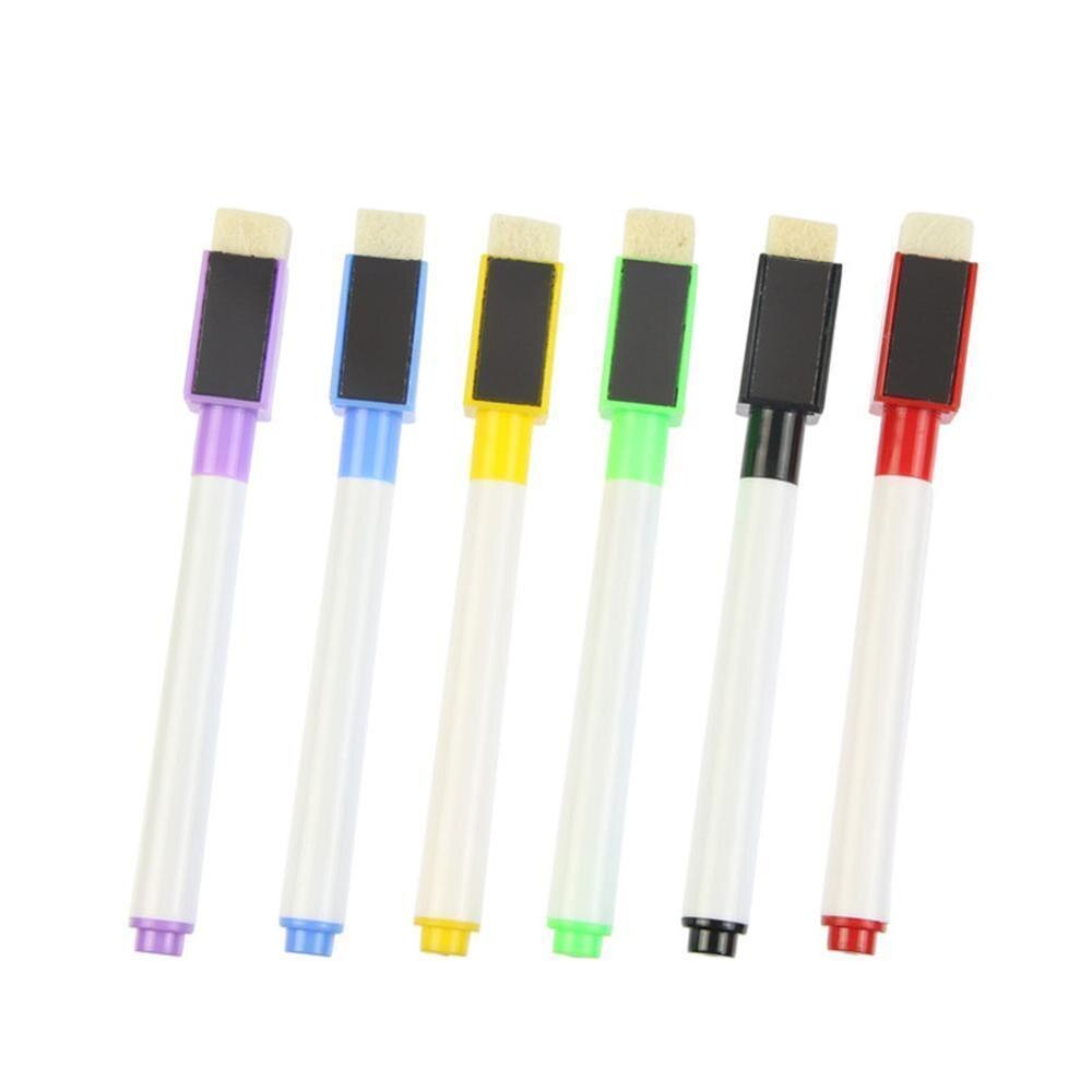 10Pcs/Set Brand Magnetic Whiteboard Pen Erasable Dry Markers White Office School In Supplies Magnet Eraser Built Board I1U7: 10pcs random