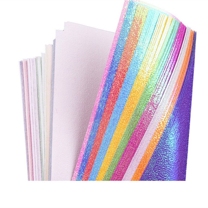 Juego de 50 unidades de papel de Origami cuadrado Multicolor, papeles de colores sólidos plegables brillantes de un lado, arte de colección de recortes adornos para manualidades DIY