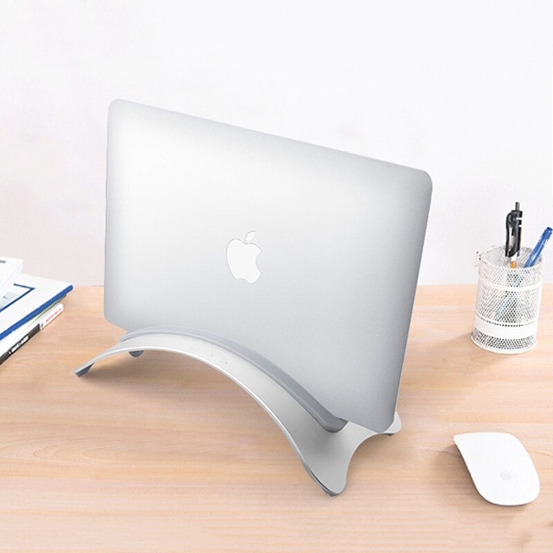ARVIN Silver Aluminum Alloy Laptop Stand for Macbook Air 11 13 Pro Retina 12 13 15 Vertical Base Desktop Notebook Cooling Stand