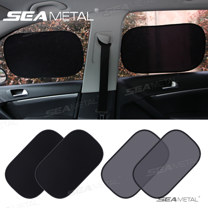 SEAMETAL 2 uds parasol electrostático para coche Protector UV autoadhesivo ventana lateral de coche malla parasol película de protección de verano 50x30