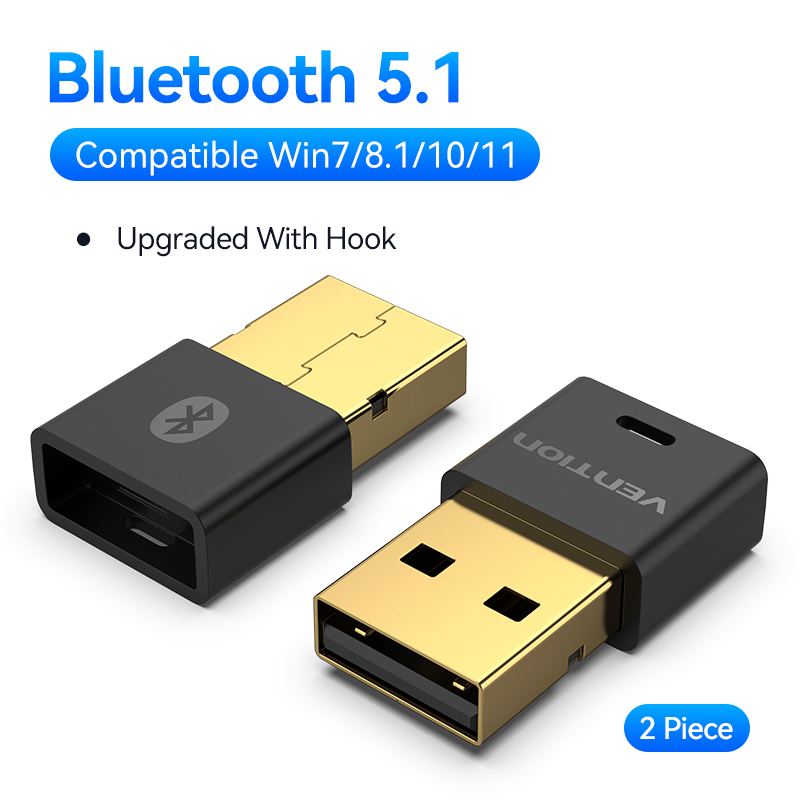 Vention Adattatore Bluetooth USB 5.3 5.4 Dongle per altoparlante per PC Mouse wireless Tastiera Ricevitore audio musicale Trasmettitore Bluetooth: green
