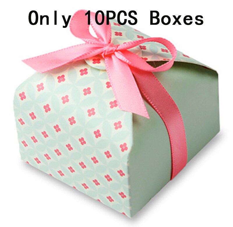 Prezent na imprezę słodkie pudełka na upominki weselne na cukierki ciasto czekoladowe torby Bonbonniere pudełka na kwiatki pudełko opakowanie Boite Dragees: 10szt czerwony kwiat