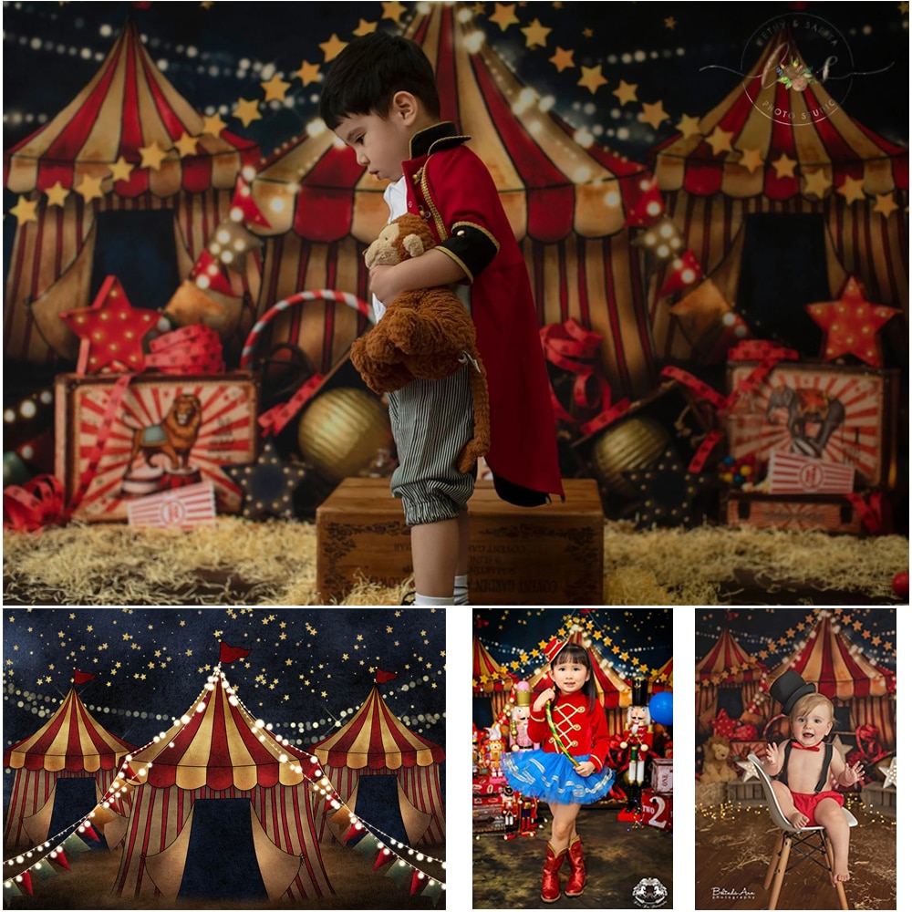 Mocsicka cirkus under stjärnorna bakgrund barn födelsedag fotografering photozone nyfödd baby tårta smash bakgrund fotostudio