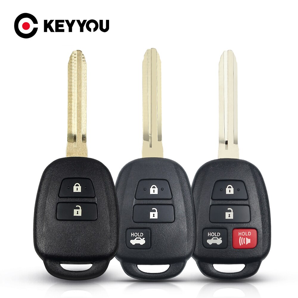 Keyyou Voor Toyota Camry Corolla Afstandsbediening Auto Sleutel Shell 2/3/4 Knoppen Fob case Met Ongesneden TOY43 Blade