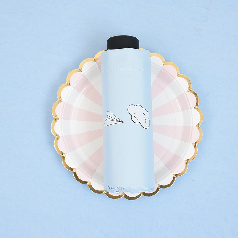 Anti-uv Pocket Umbrella Mini Folding Sun Umbrellas Parasol Sun Foldable Umbrella Mini Umbrella Candy Color Traveling Rain Gear: 8