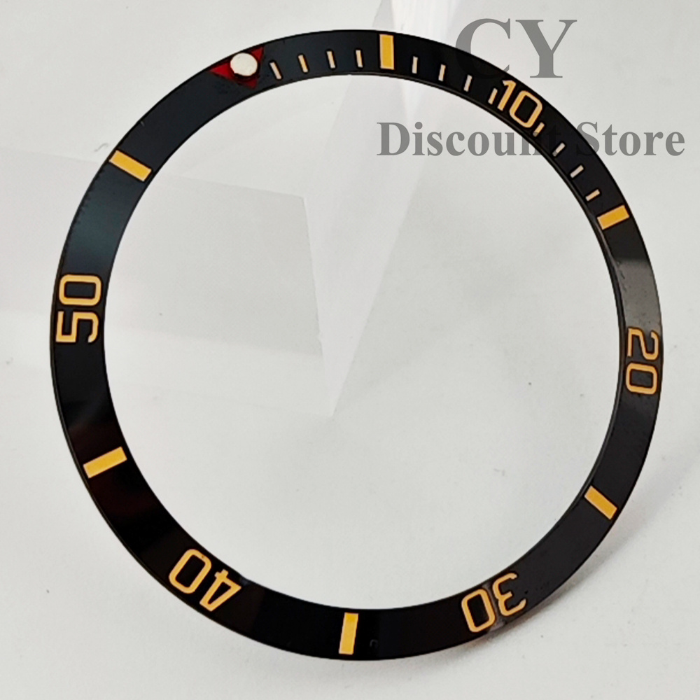 34mm Watch Bezel Insert Bezel Fit Automatic Watch Case For Ring Parts Automatic Watch Replacement: Yellow