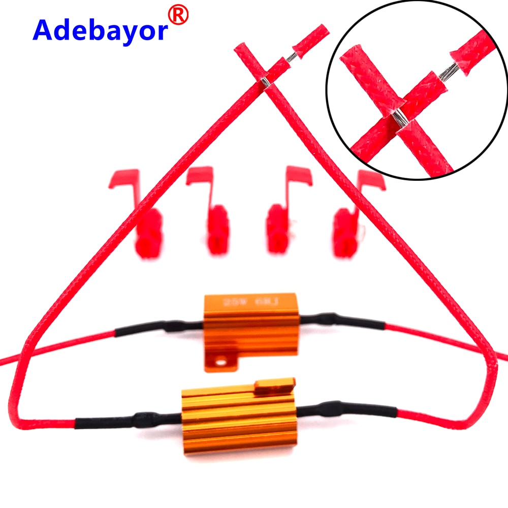 Adebayor 12PCS 25W 6ohm Load Resistor Resistance for Car LED Flash Indicator Controller CANBUS Problem 12V