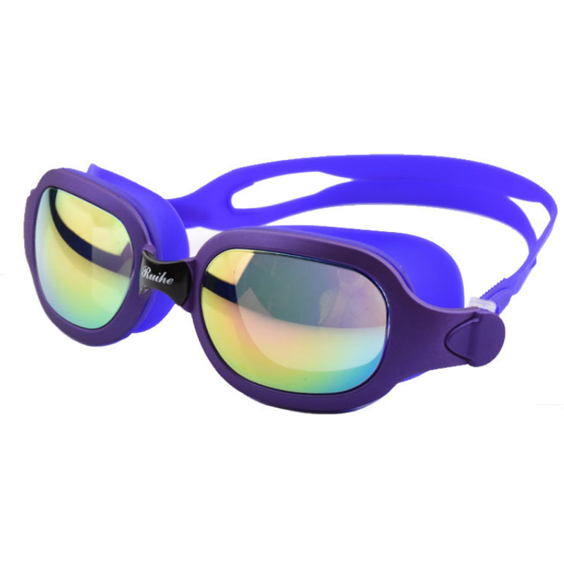 Gafas de sol profesionales antiniebla para mujer, lentes de natación impermeables, máscara de buceo, novedad: Purple
