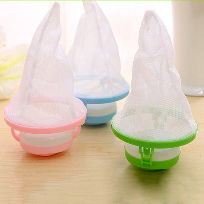 1/3pcs Round Mesh Filter Bag Floating Style Washing Machine Wool Filtration Hair Removal Device Washing Machine Cleaning Ball: 3pcs colors