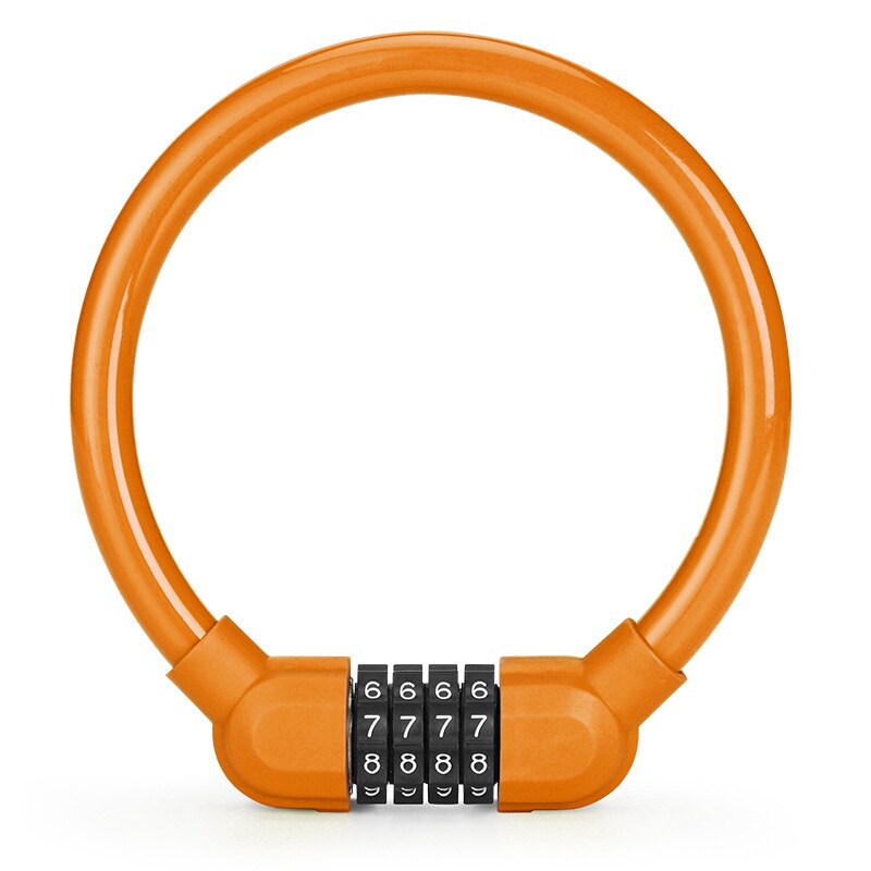 4 Colors Bike Lock 4 Digit Code Combination Bicycle Lock Bicycle Security Lock MTB Portable Anti-theft Lock: Orange