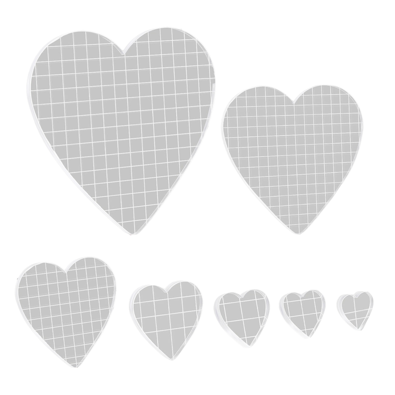 A69E7 Pieces Acrylic Stamp Blocks Set Clear Stamping Blocks Tools With Grid, Decorative Stamp Blocks