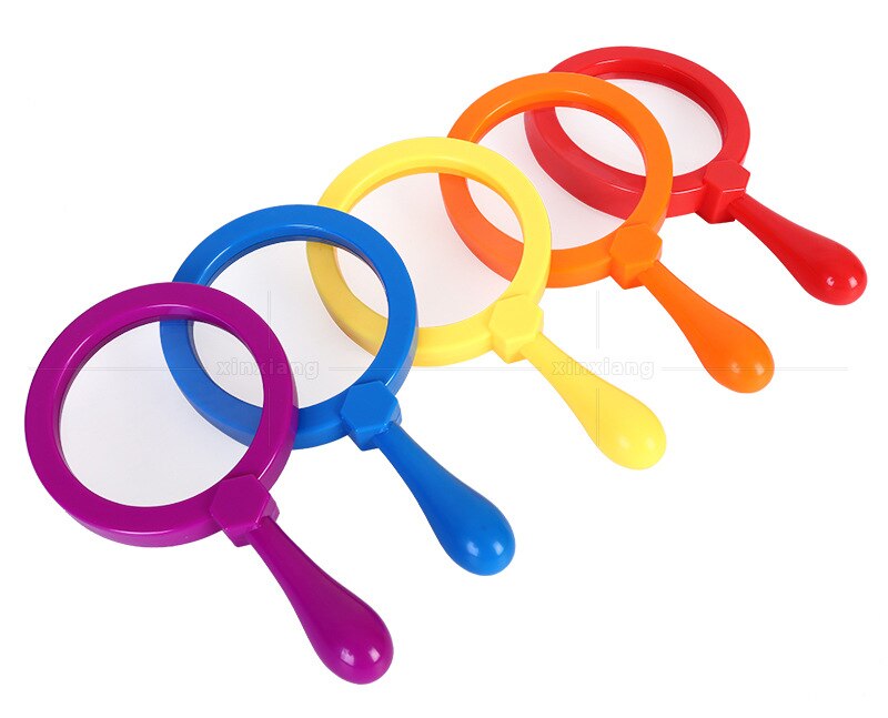 Colorful 5X Handheld Magnifying Glass Plastic Children Kindergarten Magnifying Lens Insect Observation Magnifier Loupe Lupa