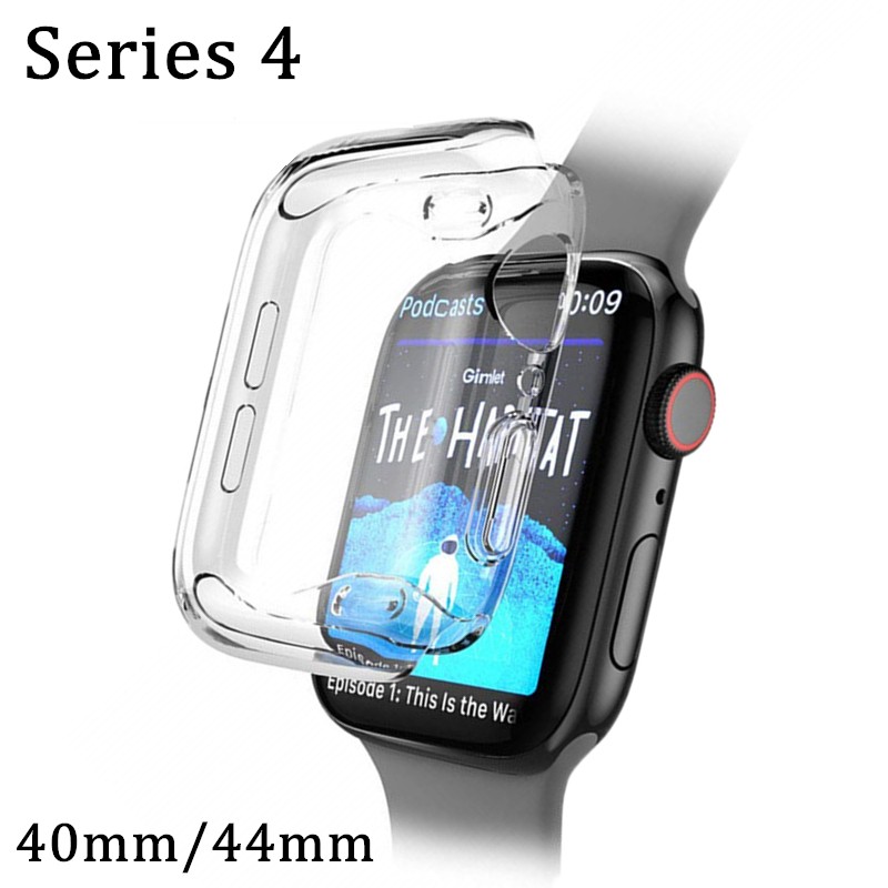 Cover for Apple Watch Case 40mm 44mm Series 5 4 Soft Slim TPU Ultra-thin Transparent Screen Protector Case Band Accessories