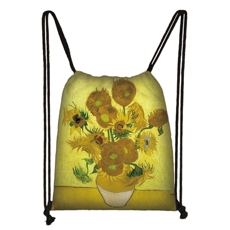 Sac à dos drôle Mona Lisa, sac de nuit étoilé pour femmes, van Gogh, Michelangelo, Da Vinci, sac à bandoulière, rangement de: SKD-art04