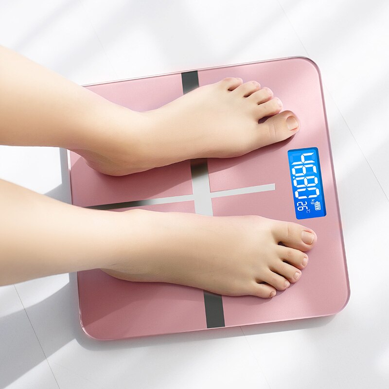 Pink Cross Bathroom Scales Smart Body Weight Scale LED Display 180KG Digital Floor Scale Home Accurate Electronic Scales
