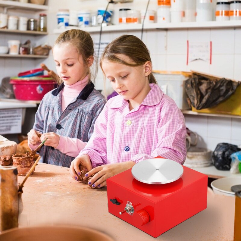 AUPORO Mini Pottery Wheel Pottery Wheel 6.5cm 10cm Turntable Mini Pottery Machine Electric Pottery Wheel DIY Clay Tool With Tray